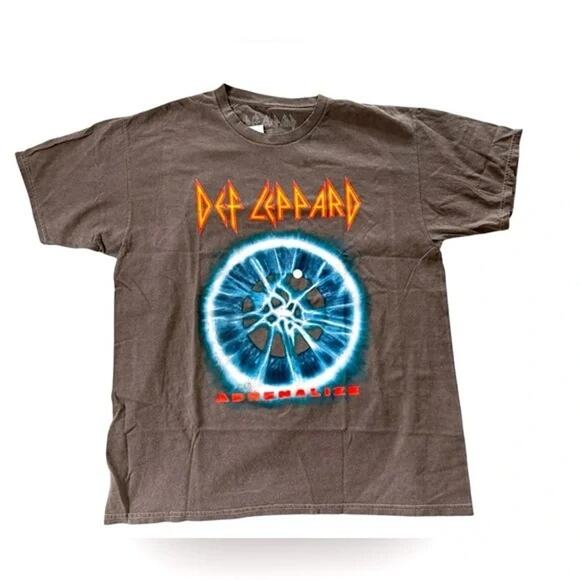 Def Leppard Vintage Style Adrenalize Short Sleeve Unisex TShirt CrewNeck L Brown - Picture 10 of 15